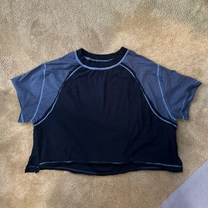 BDG Blue Flowy Crop Top